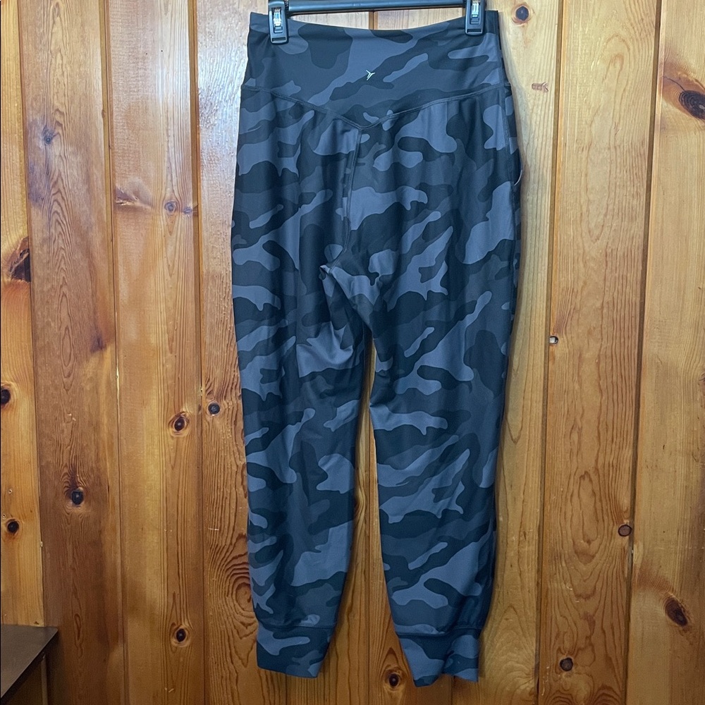 Old Navy Blue Camouflage Joggers High-Waisted PowerSoft Pocket Joggers large - Picture 7 of 11